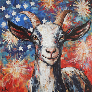 Patriotic Goat Sign, DCO-13348, Sign For Wreath, 10x10